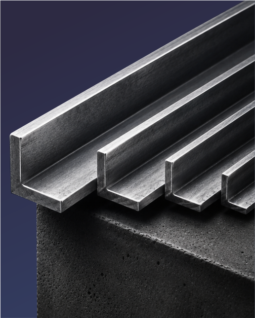 MS angle iron stock at the HKP Steel Ahmedabad warehouse
